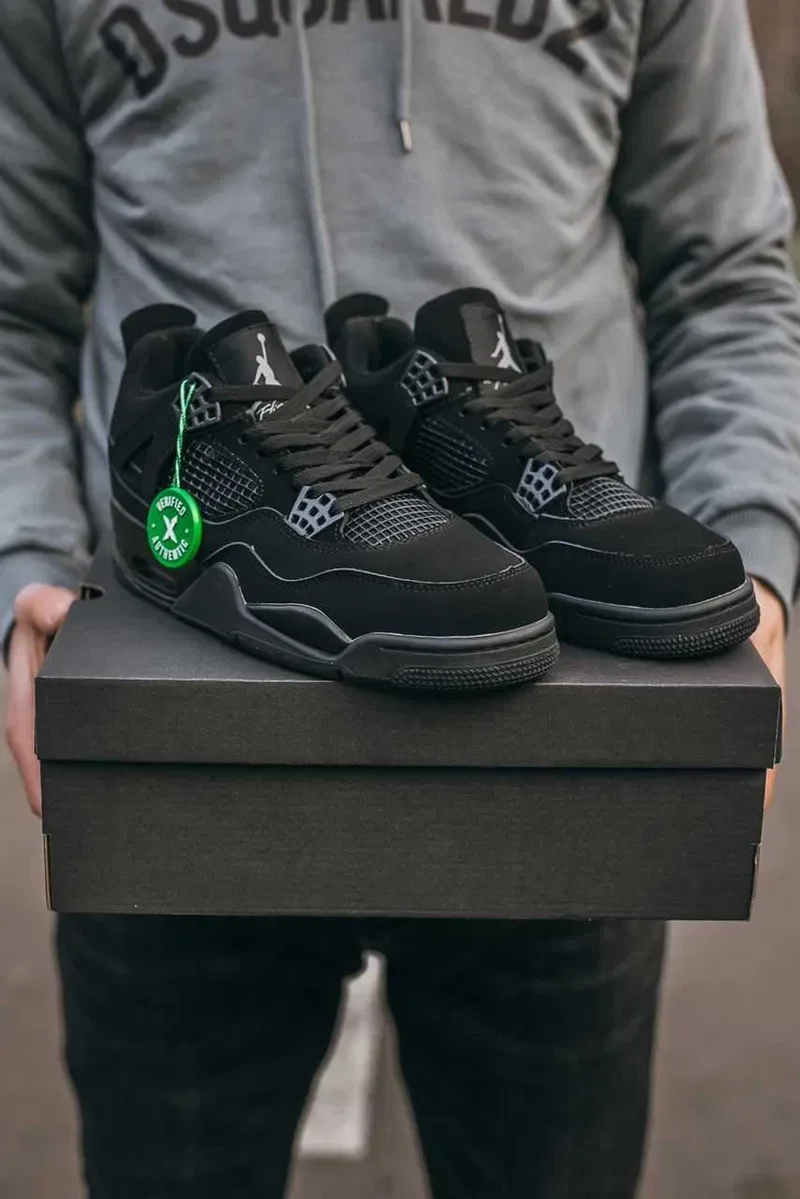 Мужские кроссовки Nike Air Jordan Retro 4 "Black Cat" Размеры 40-45 — фото 3