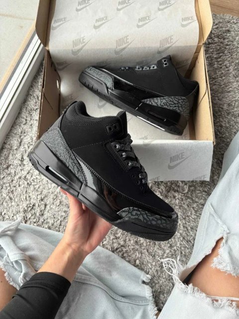 Мужские кроссовки Nike Jordan 3 "Black Cat 2063" Размеры 40-45