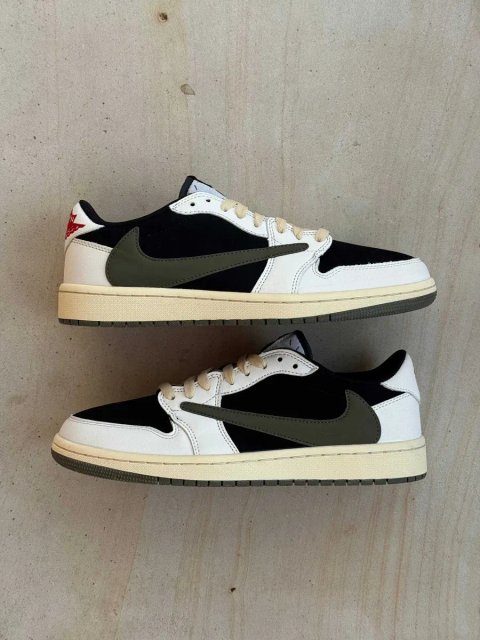 Мужские кроссовки Nike Low x Travis Scott "Olive" Premium. 41-45