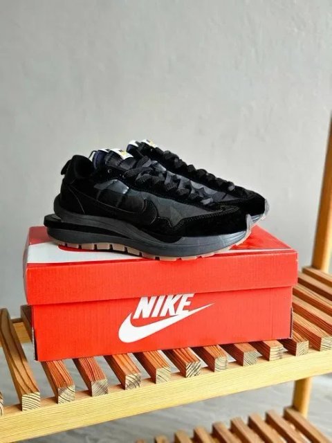 Мужские кроссовки Nike VaporWaffle x Sacai Black. Размеры 40-45