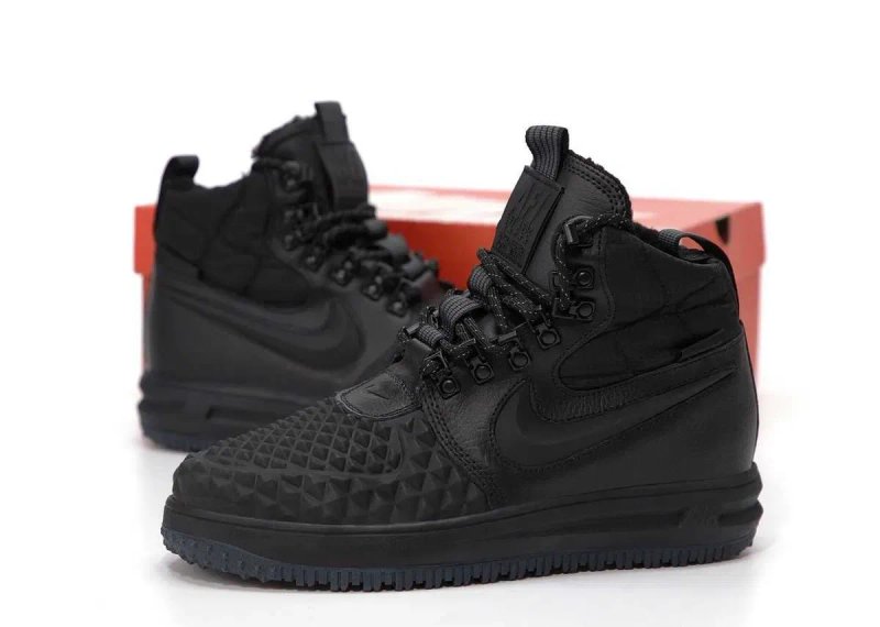 Мужские зимние кроссовки с мехом Nike Lunar Force 1 Duckboot '17 Black — фото 7