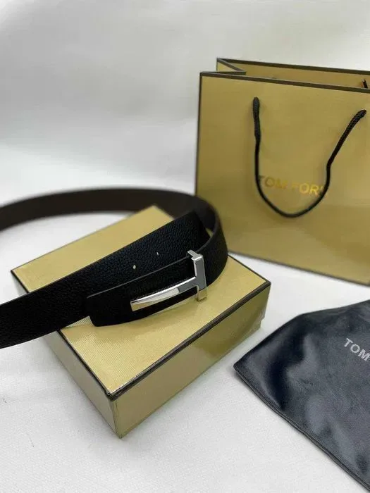 Мужской двусторонний ремень Том Форд кожаный ремень Tom Ford r142 — фото 3