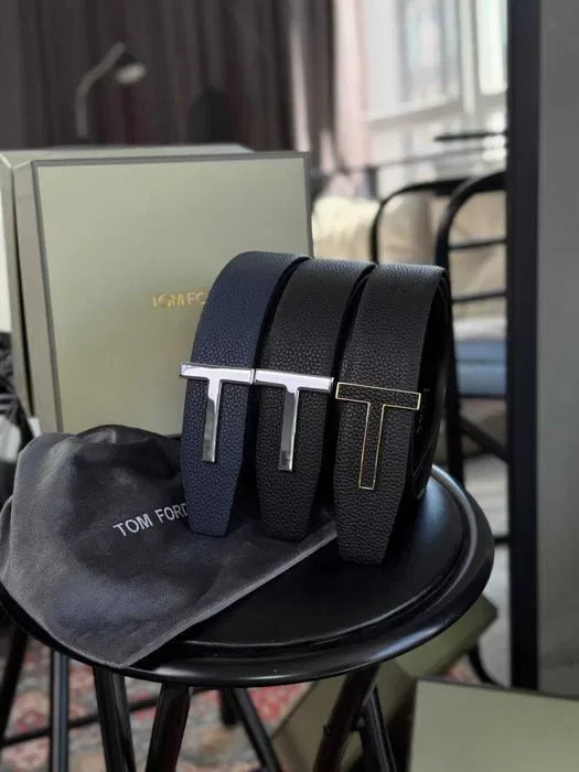 Мужской двусторонний ремень Том Форд кожаный ремень Tom Ford r142 — фото 7