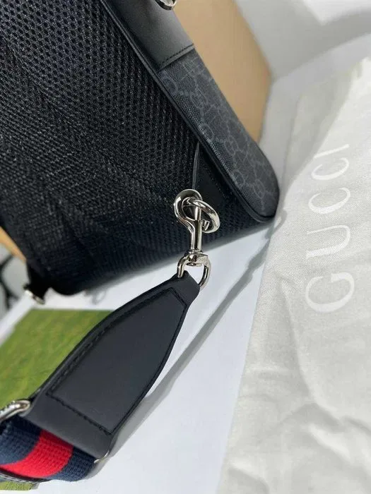 Мужской слинг Gucci плечевая сумка Гуччи черный рюкзак Гучи c845 — фото 6