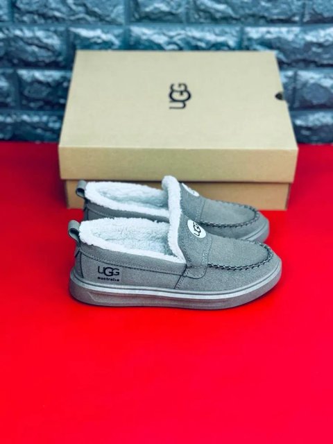 Мягкие женские лоферы Текстильные лоферы от Ugg женские Мезховые мокасины на холодную осень Зимние слипоны Натуральный мех лоферы угги