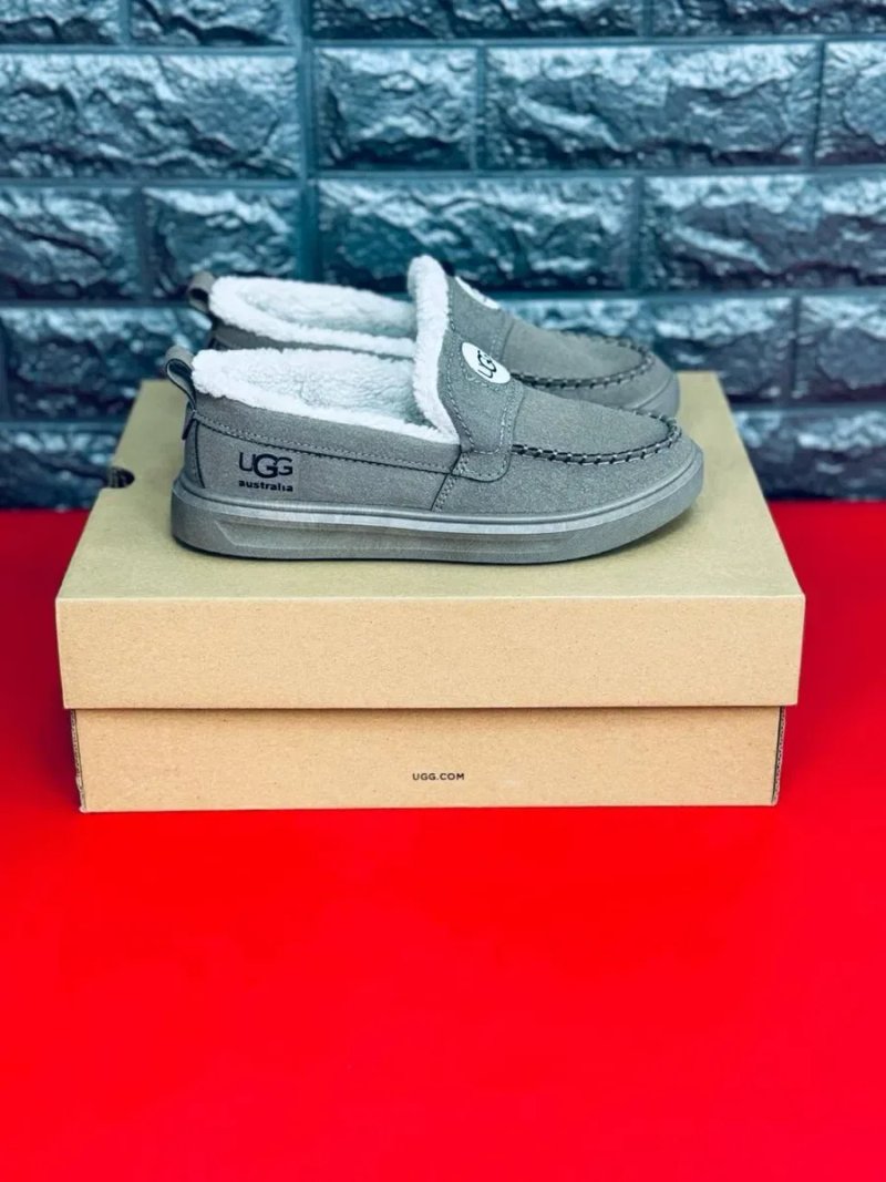 Мягкие женские лоферы Текстильные лоферы от Ugg женские Мезховые мокасины на холодную осень Зимние слипоны Натуральный мех лоферы угги — фото 3