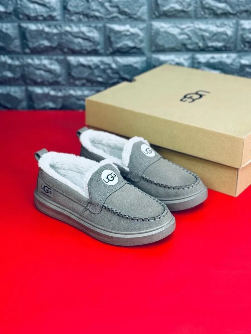 Мягкие женские лоферы Текстильные лоферы от Ugg женские Мезховые мокасины на холодную осень Зимние слипоны Натуральный мех лоферы угги — фото 6
