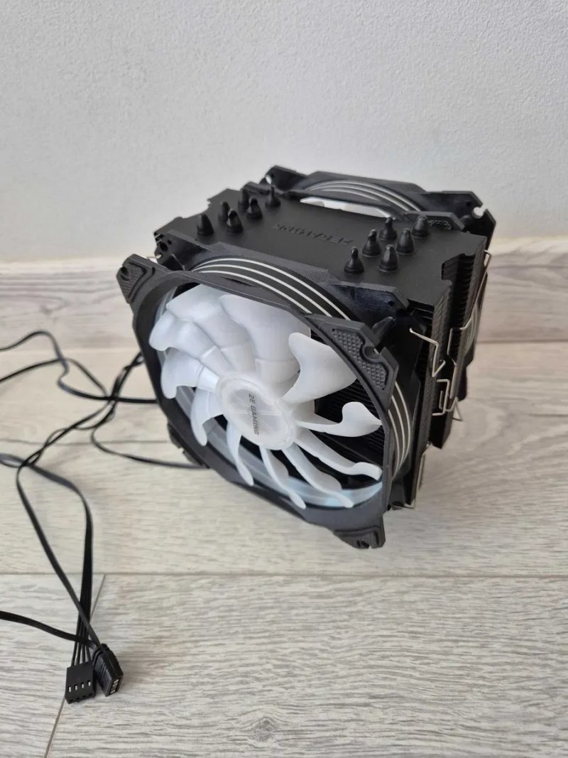 на 2 вентилятори і 6теплотрубок башта кулер 2E Gaming Air Cool A-RGB. AMD — фото 2