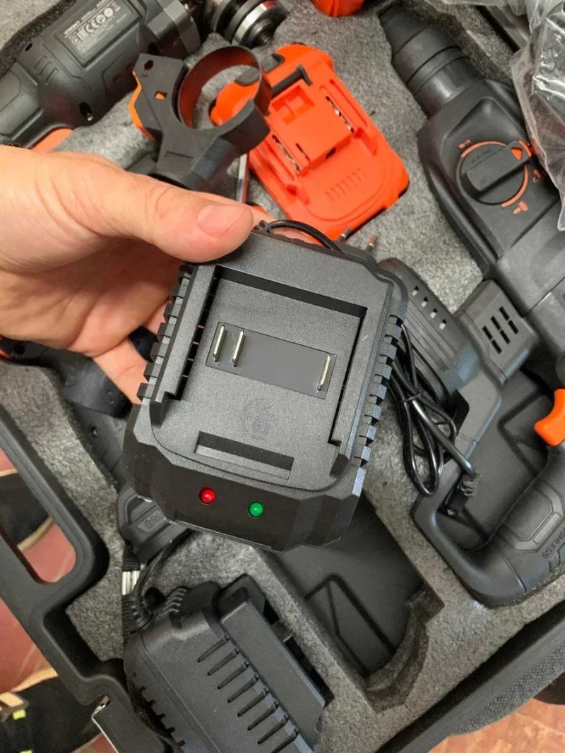Набір акумуляторного інструменту Stromo PA215SET, болгарка + шурупокрут DFR + перфоратор, безщіткові, 3 АКБ 4А·год, 2 зарядні — фото 4