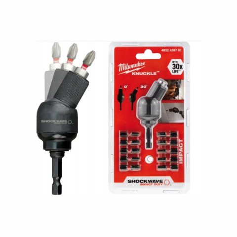 Набір біт, кутова насадка Milwaukee SHOCKWAVE з насадкою Knuckle 11шт