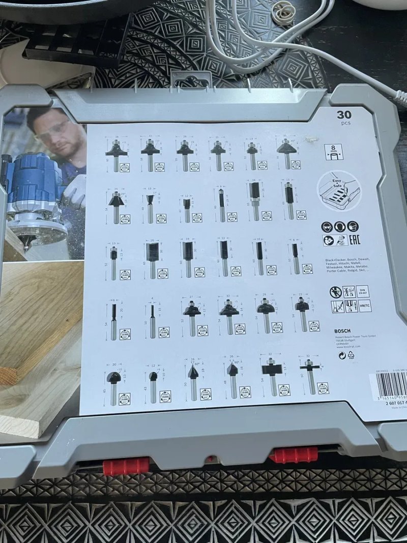 набір фрез по дереву Bosch Mixed Router Bit Set — фото 2
