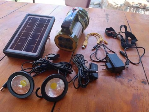 Набір освітлення 10W (24+1Led) батарея 4V 7.5Ah + Лампи світлодіодні 2шт 5V 3W (сонячна панель)
