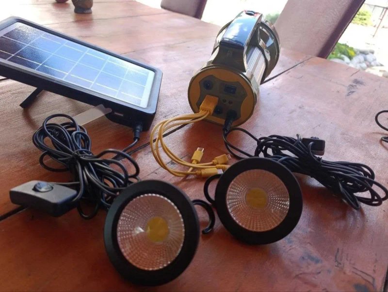 Набір освітлення 10W (24+1Led) батарея 4V 7.5Ah + Лампи світлодіодні 2шт 5V 3W (сонячна панель) — фото 7