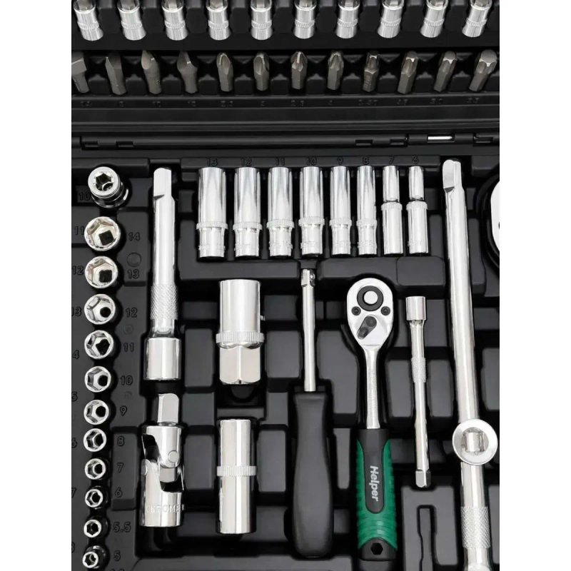 Набір ручних інструментів 1/2 "1/4" 108 ел Helper HP - 1308 набір інструментів для авто набір торцевих головок інструменти для кріплень — фото 3