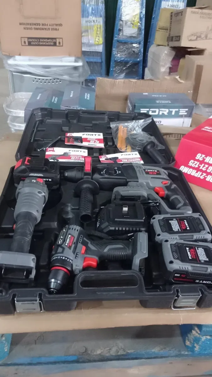 Набор аккумуляторных инструментов Forte CDR-21PROMO, AG 21-125, RH-26 — фото 2