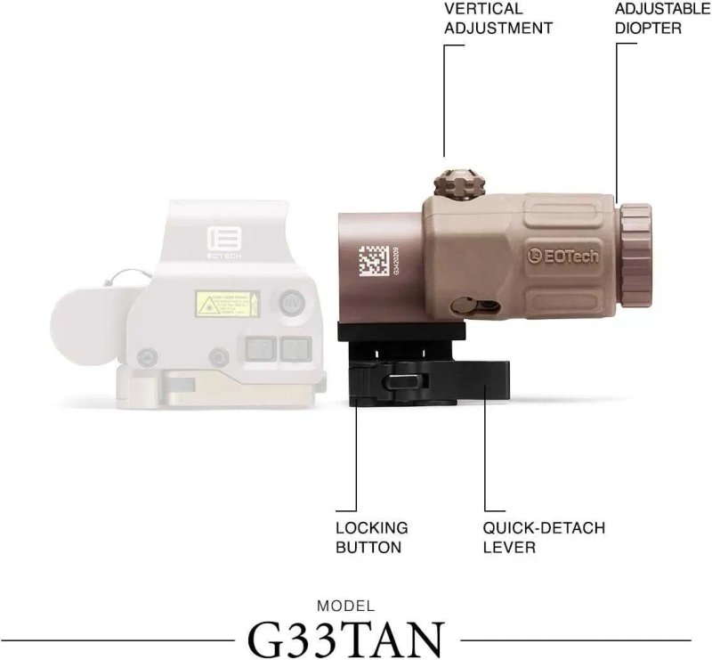 Набор Коллиматор EOTech 558 + Магнифер EOTech G33 Tan / для АК74, АР15 — фото 5