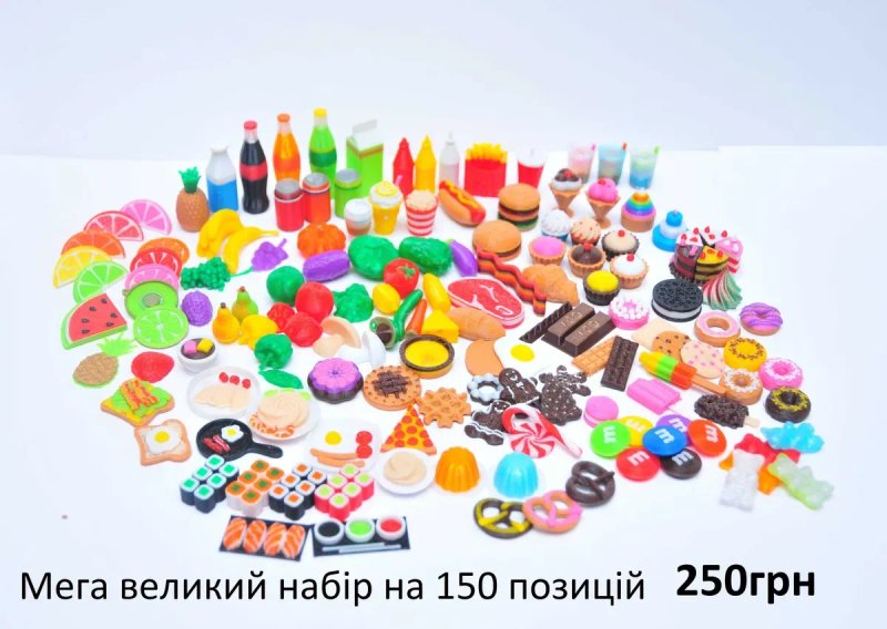 Набор продуктов 71шт для куклы еда овощи фрукты напитки фаст фуд слад — фото 4