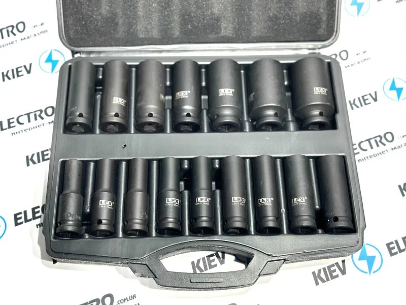 Набор ударных удлиненных головок LEX LXIS16E 1/2" 10-32мм (16шт) — фото 4