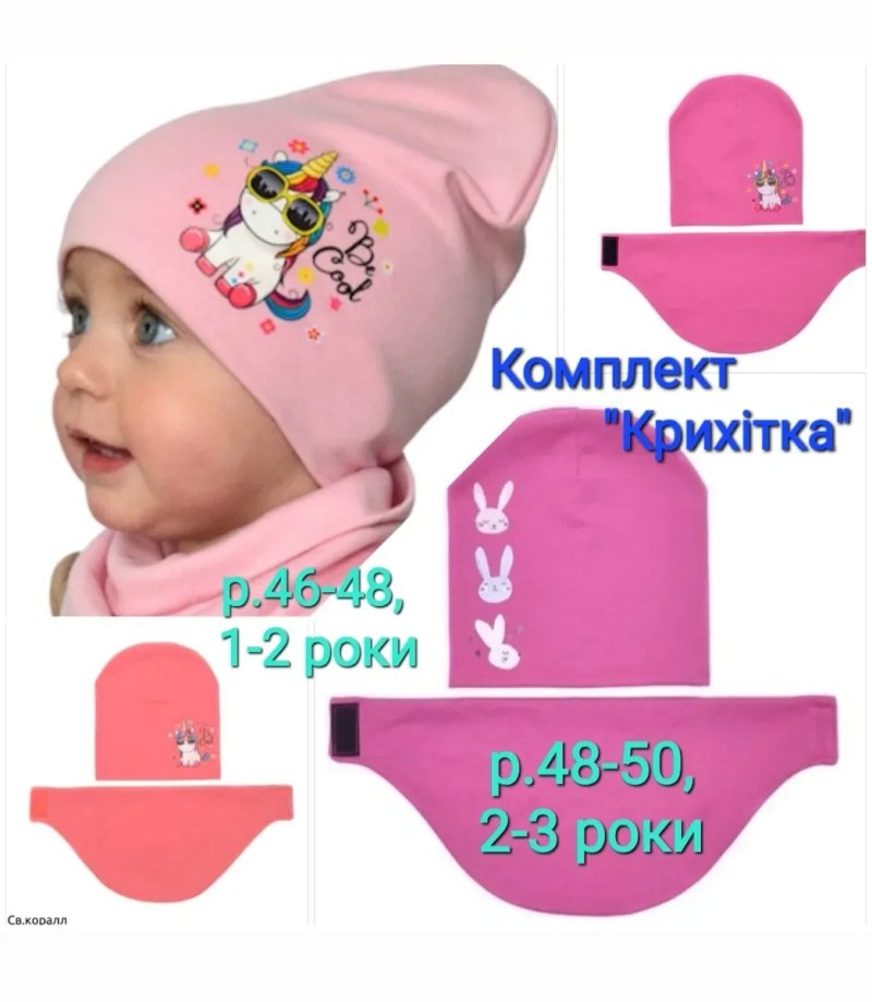 Набори,шапки р.42-56 ВЕСНА, дівчинка — фото 5