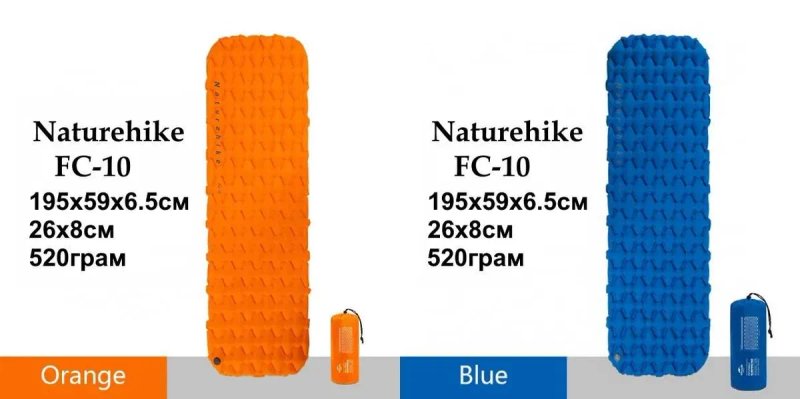 Надувний коврик Naturehike FC-10 FC01 каремат килимок матрац — фото 2