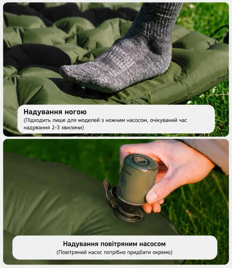 Надувний коврик Naturehike FC-10 FC01 каремат килимок матрац — фото 5
