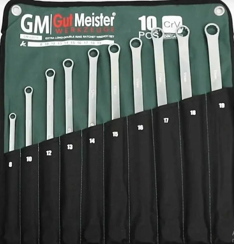 Накидные ключи с трещоткой удлинённые GUT MEISTER 10шт GM-02010 German — фото 6