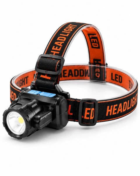 Налобний акумуляторний ліхтар TIROSS TS-1960, LED + COB, 1200 mAh, USB