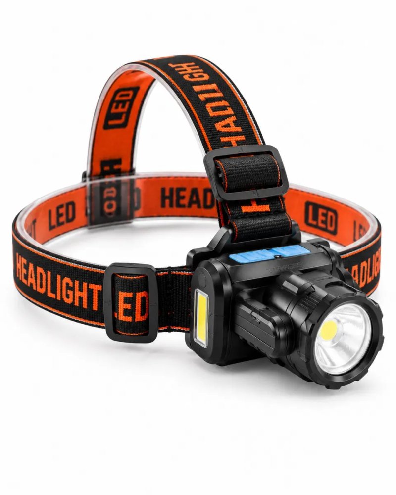 Налобний акумуляторний ліхтар TIROSS TS-1960, LED + COB, 1200 mAh, USB — фото 3