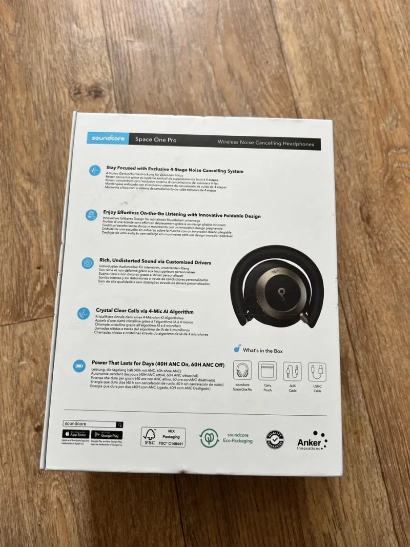 Наушники Anker SoundCore Space One Pro Black Hi-Res Audio LDAC ANC BT5.3 стан 9/10 — фото 2
