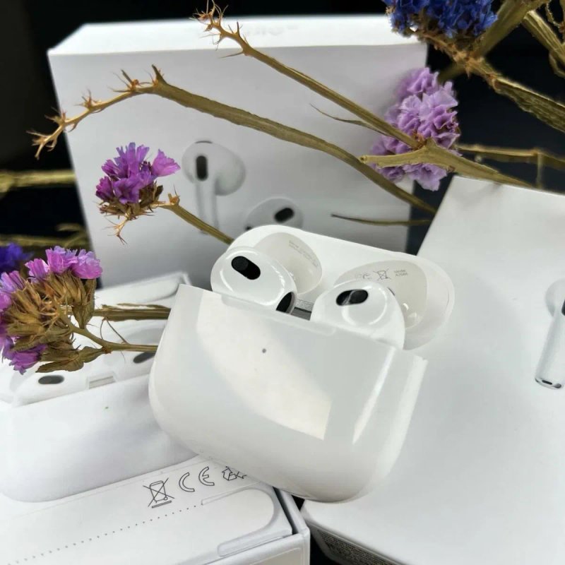 Навушники  АирПодс 3 HC with Wireless Charging Case (MME73CH/A) White  + чехол — фото 2