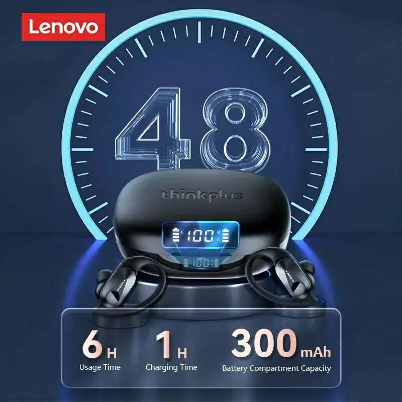 Навушники бездротові Bluetooth 5.4, Hi-Fi, стерео Lenovo T75 Спортивні — фото 4
