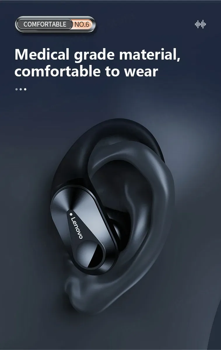 Навушники бездротові Bluetooth 5.4, Hi-Fi, стерео Lenovo T75 Спортивні — фото 5