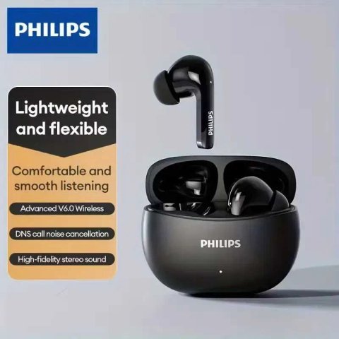 Навушники Philips TAT1320 бездротові (Bluetooth 6.0, 28 год автономності, low latency) (чорні та білі)