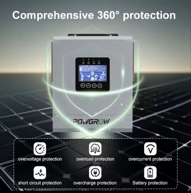 Наявність! Гібридний інвертор PowGrow (Easun) 12kw 48v POWGROW-12KW-WIFI 48В charge 160A — фото 3