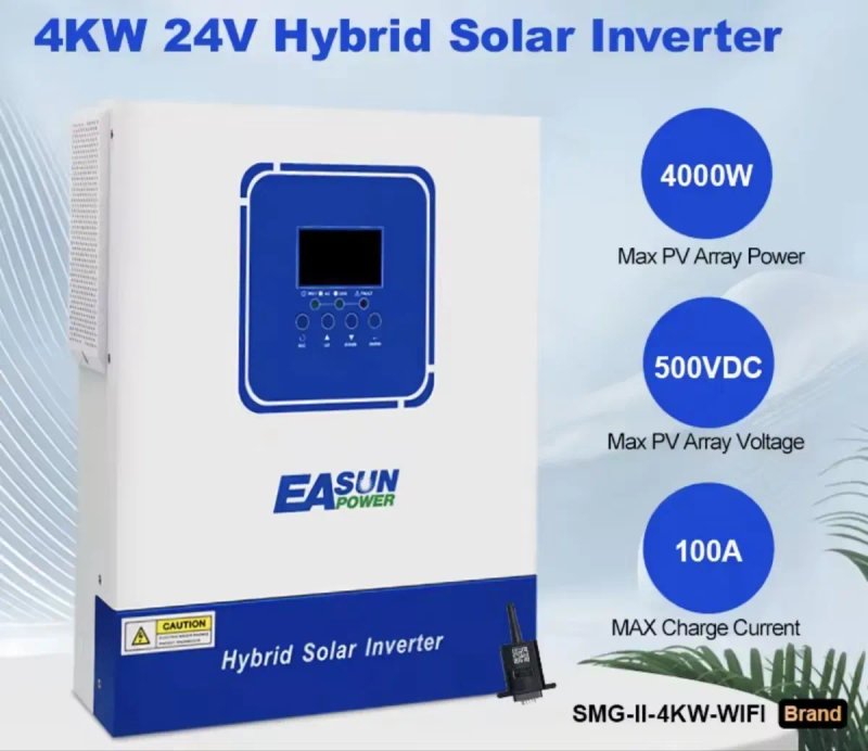 Наявність! Гібридний інвертор сонячний  Powgrow / EASUN SMS 3.6 kW 24V — фото 4