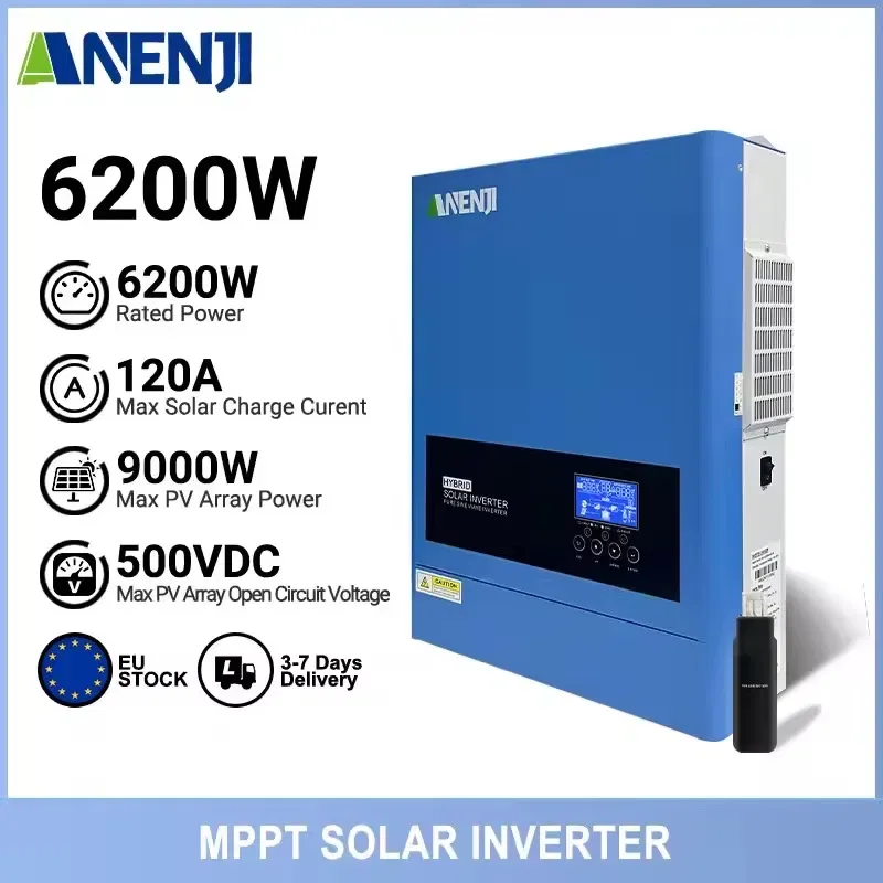 Наявність‼️‼️‼️Гібридний сонячний інвертор Anenji 6.2kW 48V Wi-Fi — фото 3