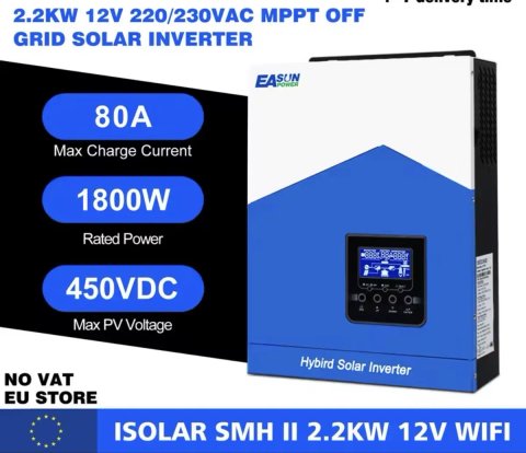 Наявність! Топовий гібридний інвертор 12v 2.2kw Easun SMHII  2.2k WiFi