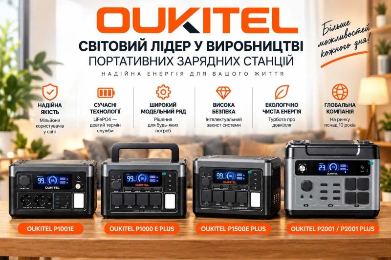 НАЯВНІСТЬ - Зарядна станція Oukitel p1500e plus ( 1536wh, 1800 w) для дому квартири — фото 5