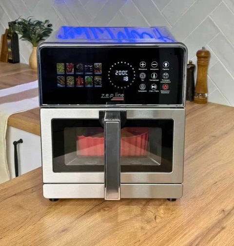 НЕМЕЦКАЯ Аэро фритюрница аэро гриль Мультипечь Silver Max Pro-3 из нержавеющей стали 13 литров 2200Вт на 2 тена Zepline ZP-00355