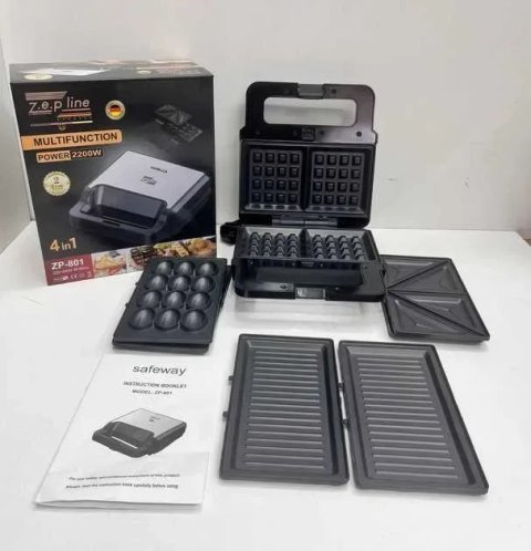 НЕМЕЦКАЯ Вафельница 4в1 Zepline 2200W ZP-801 Мультимейкер со сменными