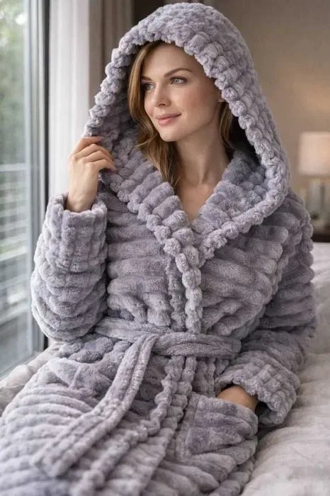 Нереально теплий жіночий халат Шиншила. Женский