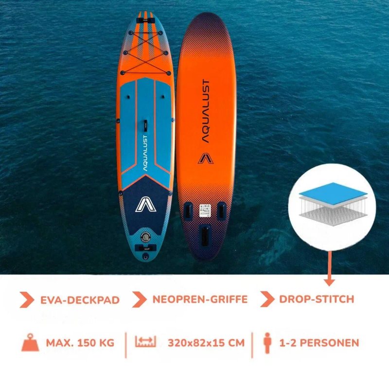 NEW AQUALUST SUP дошка САП доска 320/365см 2 ШАРИ борд board НОВА SUP дошка 2 шари слоя доска надувна Stand Up Paddle board борд SUB SAP надувная — фото 4