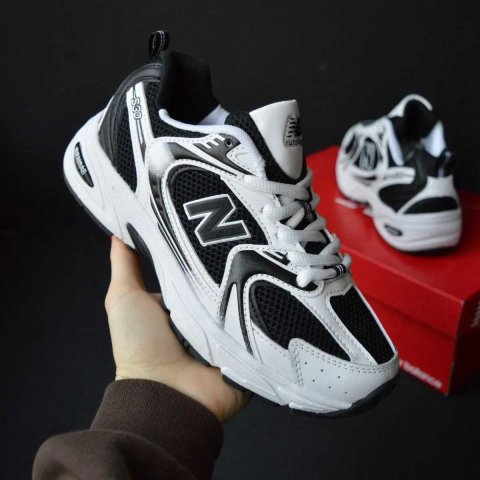 New Balance 530 White Black білі з чорним кросівки жіночі нью беленс баланс кроссовки кросовки