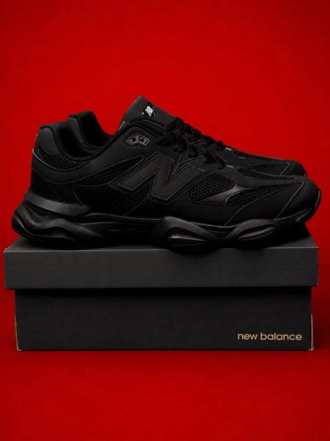 New Balance 9060 Black Кросовки Нюьбеланс большие размеры New Balance черные мужские  Много размеров Кожаные мужские кроссовки е коасовки нюбеланс