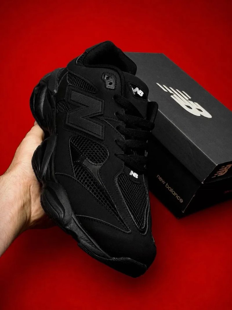 New Balance 9060 Black Кросовки Нюьбеланс большие размеры New Balance черные мужские  Много размеров Кожаные мужские кроссовки е коасовки нюбеланс — фото 3