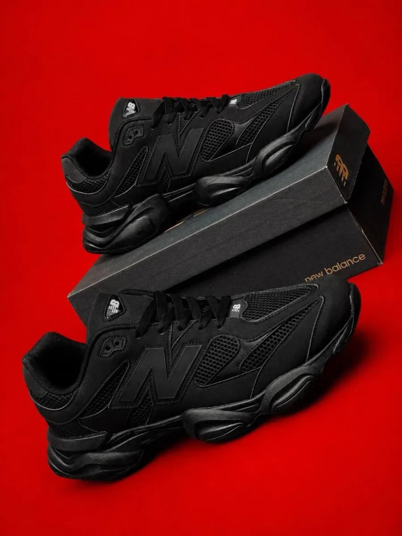 New Balance 9060 Black Кросовки Нюьбеланс большие размеры New Balance черные мужские  Много размеров Кожаные мужские кроссовки е коасовки нюбеланс — фото 5