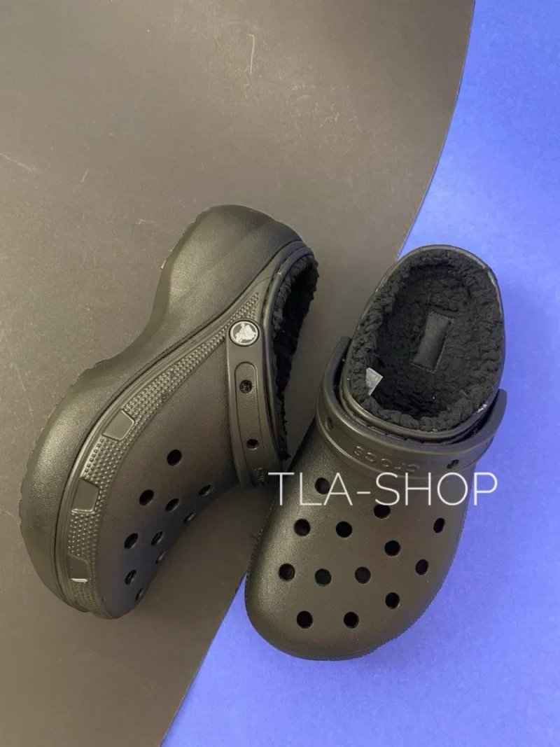 New Crocs Classic Platform Lined крокси з хутром  жіночі сабо — фото 3