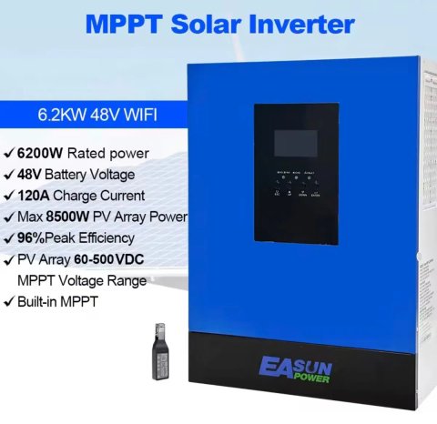 NEW Гібридний сонячний інвертор EASUN 6.2kW 48V SMT / Гибридный солнечный инвертор EASUN 6.2kW 48V SMT