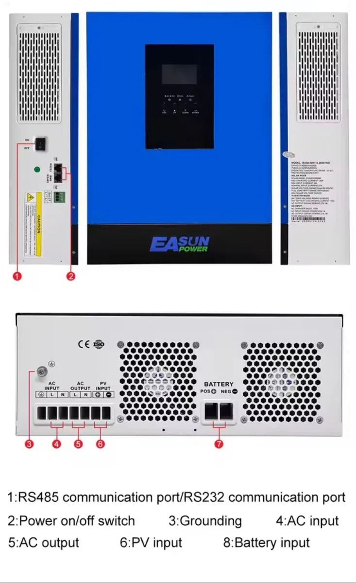 NEW Гібридний сонячний інвертор EASUN 6.2kW 48V SMT / Гибридный солнечный инвертор EASUN 6.2kW 48V SMT — фото 6