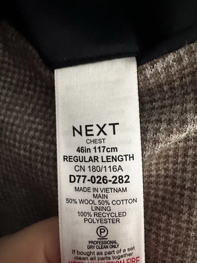 Next Signature XL 52/54 Чоловічий піджак блейзер вовна коричневий бежевий — фото 8